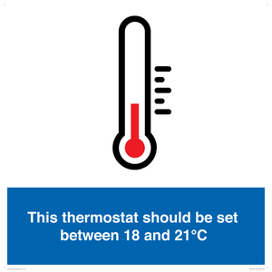 This thermostat should be set between 18 and 21°C